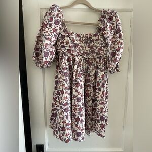 Floral Abercrombie poof sleeve dress